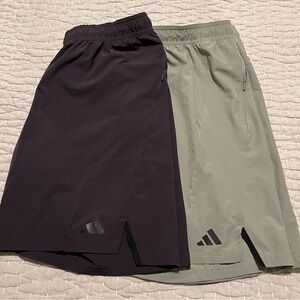 2 Pair Adidas Men's Aeroready Training/Basketball Shorts XL Charcoal and Tan